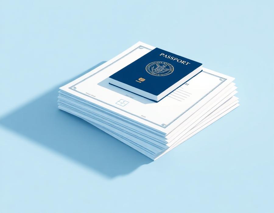 Personal certificates and a passport prepared for translation
